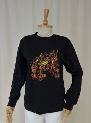 Siyah Nakışlı HRMS Sweatshirt