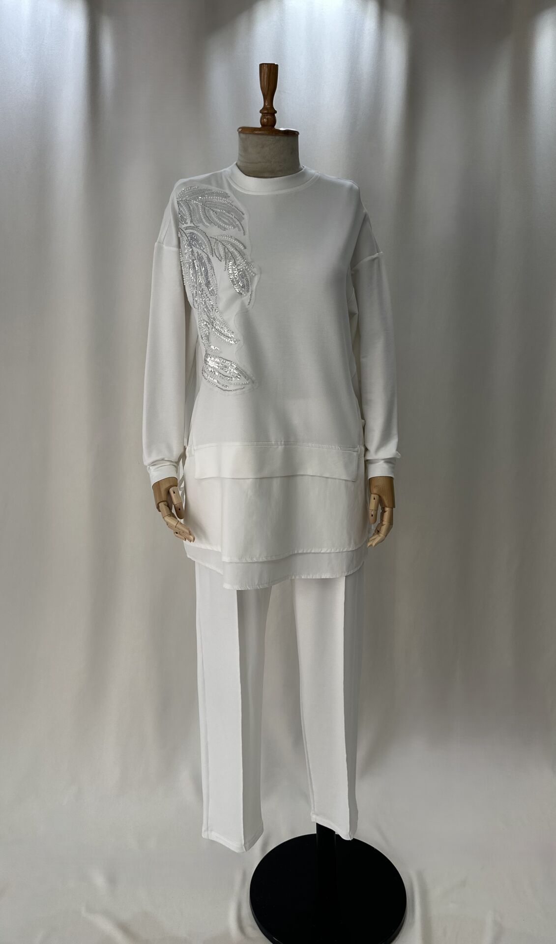 Beyaz Lüks Spor Şık İkili Takım