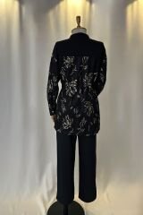 Krep Kumaş File Ve Pul Detaylı Zarif İkili Takım