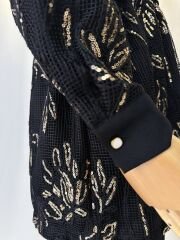 Krep Kumaş File Ve Pul Detaylı Zarif İkili Takım