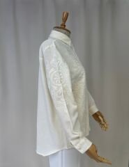 Dogal Dokulu Nakis Islemeli Keten Gomlek