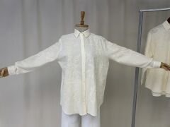 Dogal Dokulu Nakis Islemeli Keten Gomlek