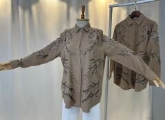 Nakış ve Payet Detaylı Doğal Dokulu Keten Tunik