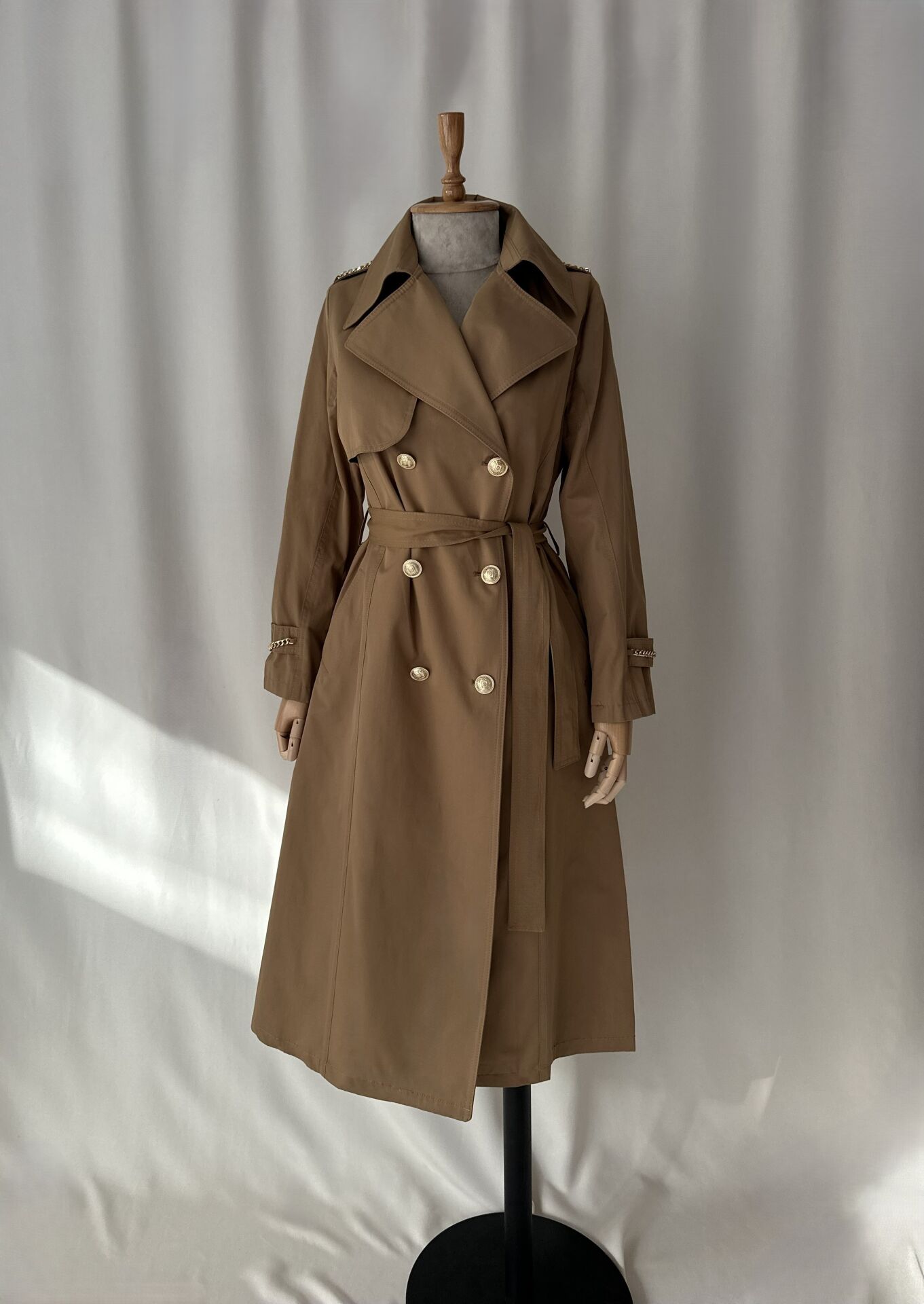 Su Geçirmez Premium Astarlı Uzun Trençkot