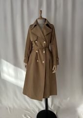 Su Geçirmez Premium Astarlı Uzun Trençkot