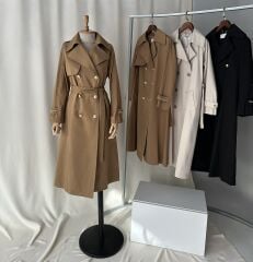 Su Geçirmez Premium Astarlı Uzun Trençkot