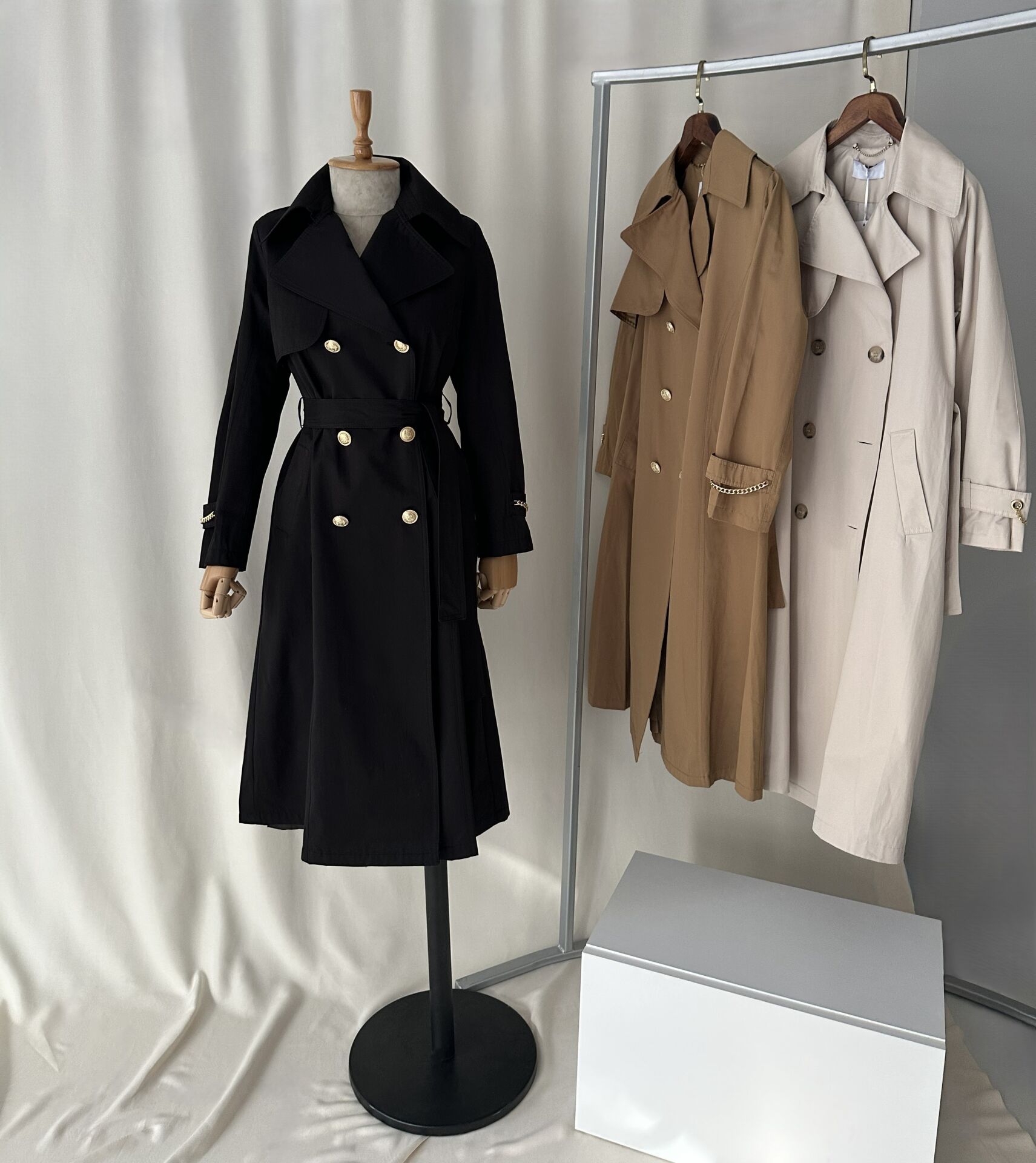 Su Geçirmez Premium Astarlı Uzun Trençkot