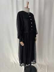 Dantel Detaylı Astarlı Balon Kol İkili Takım