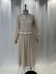 Dantel Detaylı Astarlı Balon Kol İkili Takım