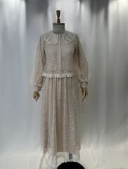 Dantel Detayli Astarli Balon Kol Ikili Takim