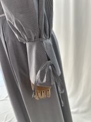 İnce Soft Çizgili Gömlek & Uzun Etek Takım