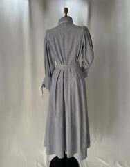 Ince Soft Cizgili Gomlek & Uzun Etek Takim